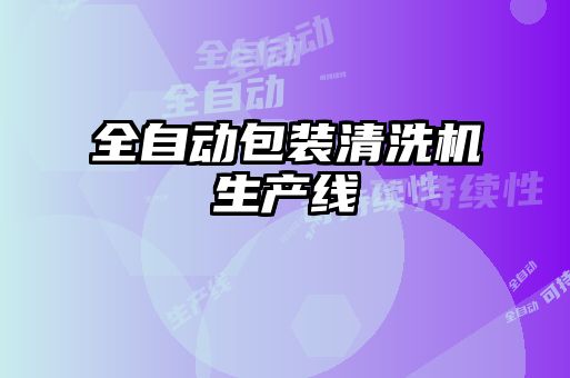 全自動(dòng)包裝清洗機生產(chǎn)線(xiàn)
