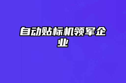 自動(dòng)貼標機領(lǐng)軍企業(yè)