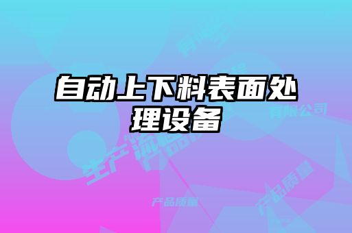 自動(dòng)上下料表面處理設備