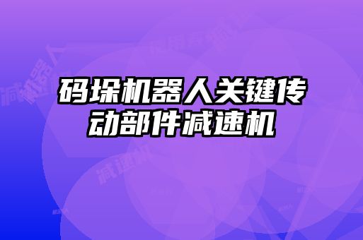 碼垛機器人關(guān)鍵傳動(dòng)部件減速機