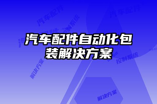 汽車(chē)配件自動(dòng)化包裝解決方案