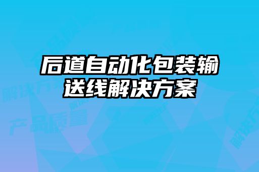 后道自動(dòng)化包裝輸送線(xiàn)解決方案