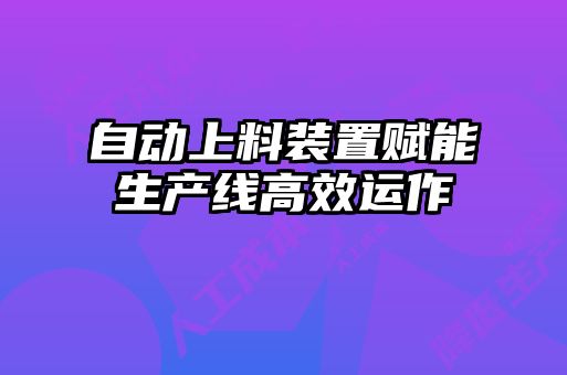 自動(dòng)上料裝置賦能生產(chǎn)線(xiàn)高效運作