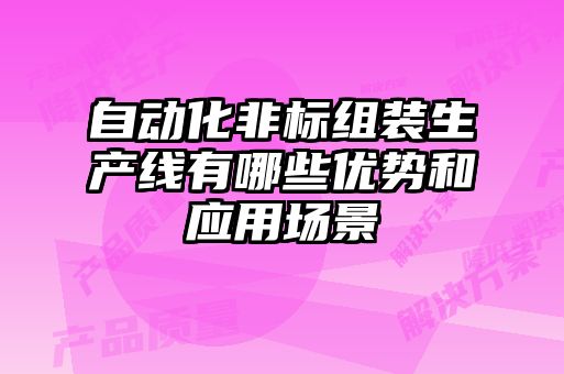 自動(dòng)化非標組裝生產(chǎn)線(xiàn)有哪些優(yōu)勢和應用場(chǎng)景