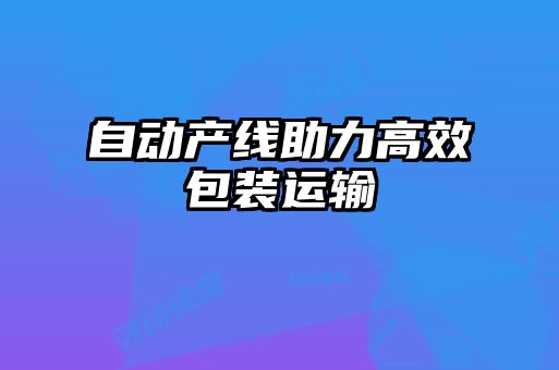 自動(dòng)產(chǎn)線(xiàn)助力高效包裝運輸