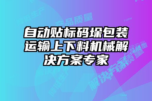 自動(dòng)貼標碼垛包裝運輸上下料機械解決方案專(zhuān)家