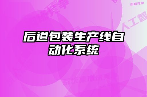 后道包裝生產(chǎn)線(xiàn)自動(dòng)化系統