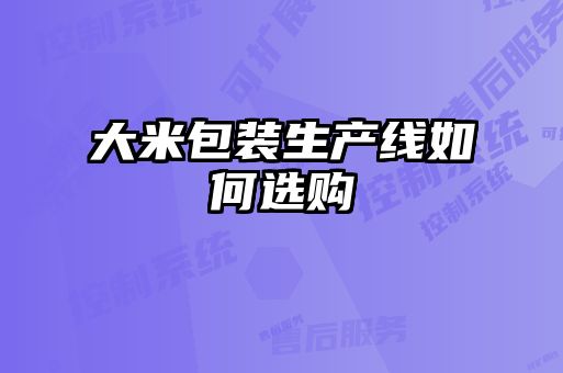 大米包裝生產(chǎn)線(xiàn)如何選購