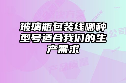 玻璃瓶包裝線(xiàn)哪種型號適合我們的生產(chǎn)需求