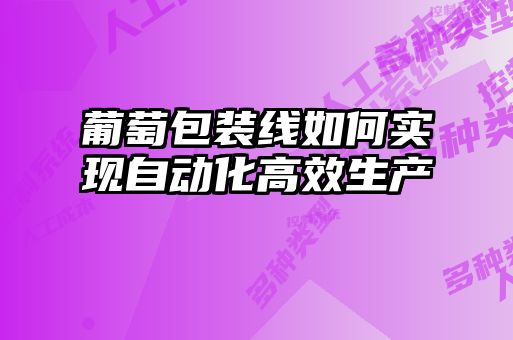 葡萄包裝線(xiàn)如何實(shí)現自動(dòng)化高效生產(chǎn)