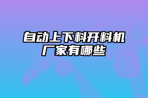 自動(dòng)上下料開(kāi)料機廠(chǎng)家有哪些