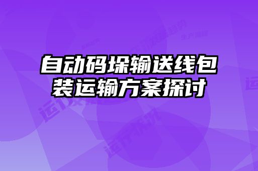 自動(dòng)碼垛輸送線(xiàn)包裝運輸方案探討