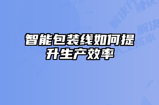 智能包裝線(xiàn)如何提升生產(chǎn)效率