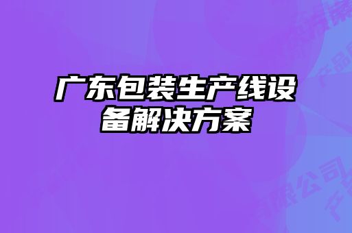 廣東包裝生產(chǎn)線(xiàn)設備解決方案