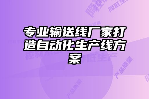 專(zhuān)業(yè)輸送線(xiàn)廠(chǎng)家打造自動(dòng)化生產(chǎn)線(xiàn)方案
