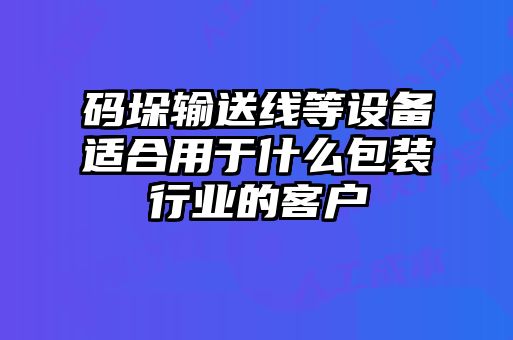 碼垛輸送線(xiàn)等設備適合用于什么包裝行業(yè)的客戶(hù)