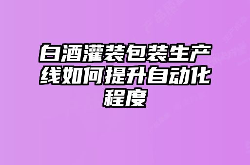 白酒灌裝包裝生產(chǎn)線(xiàn)如何提升自動(dòng)化程度